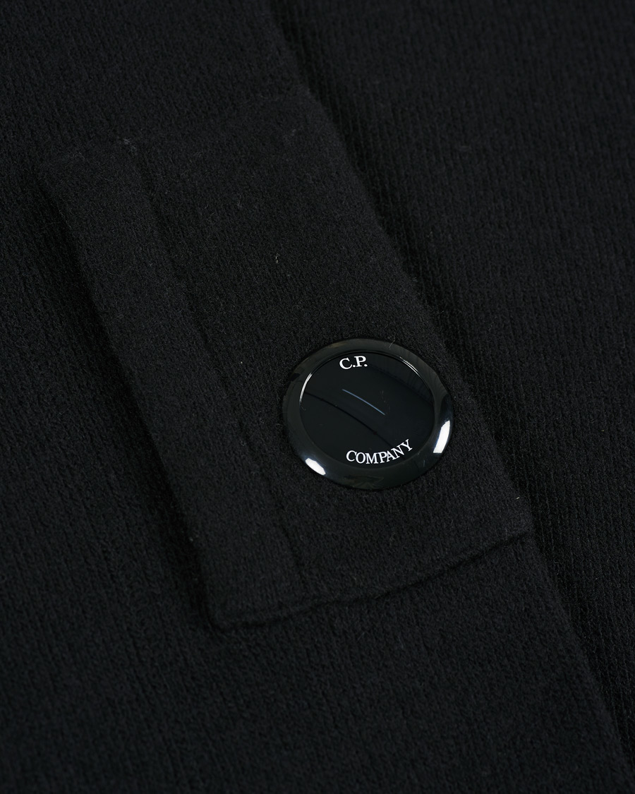Herre | Gensere | C.P. Company | Double Knit Lambswool Lens Crew Neck Black