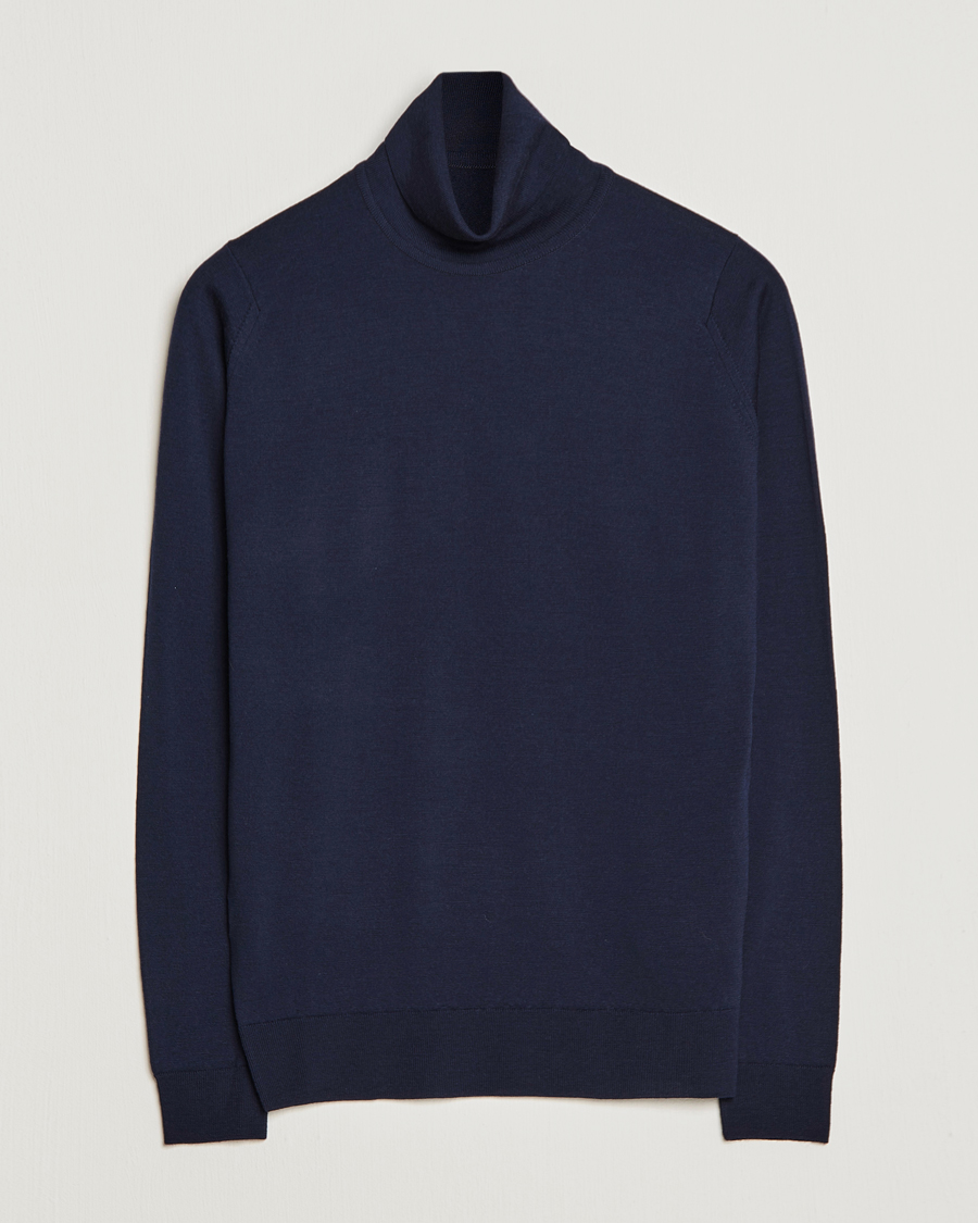 Herre | Gensere | John Smedley | Cherwell Extra Fine Merino Rollneck Midnight
