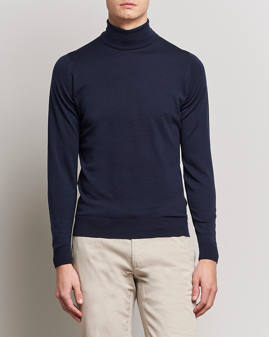 Herre | Best of British | John Smedley | Cherwell Extra Fine Merino Rollneck Midnight