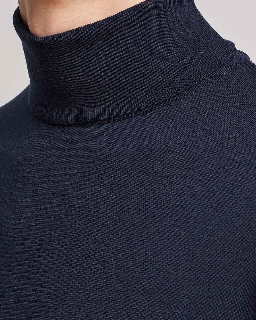 Herre | Gensere | John Smedley | Cherwell Extra Fine Merino Rollneck Midnight