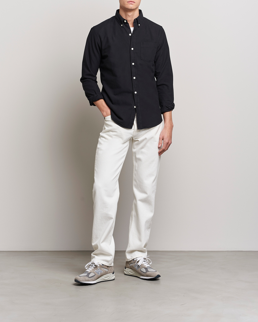 Herre | Under 1000 | Colorful Standard | Classic Organic Oxford Button Down Shirt Deep Black