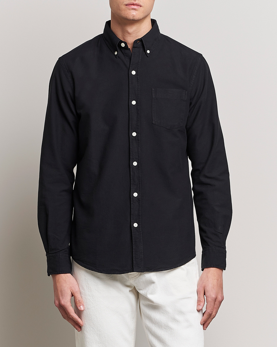 Herre | Under 1000 | Colorful Standard | Classic Organic Oxford Button Down Shirt Deep Black