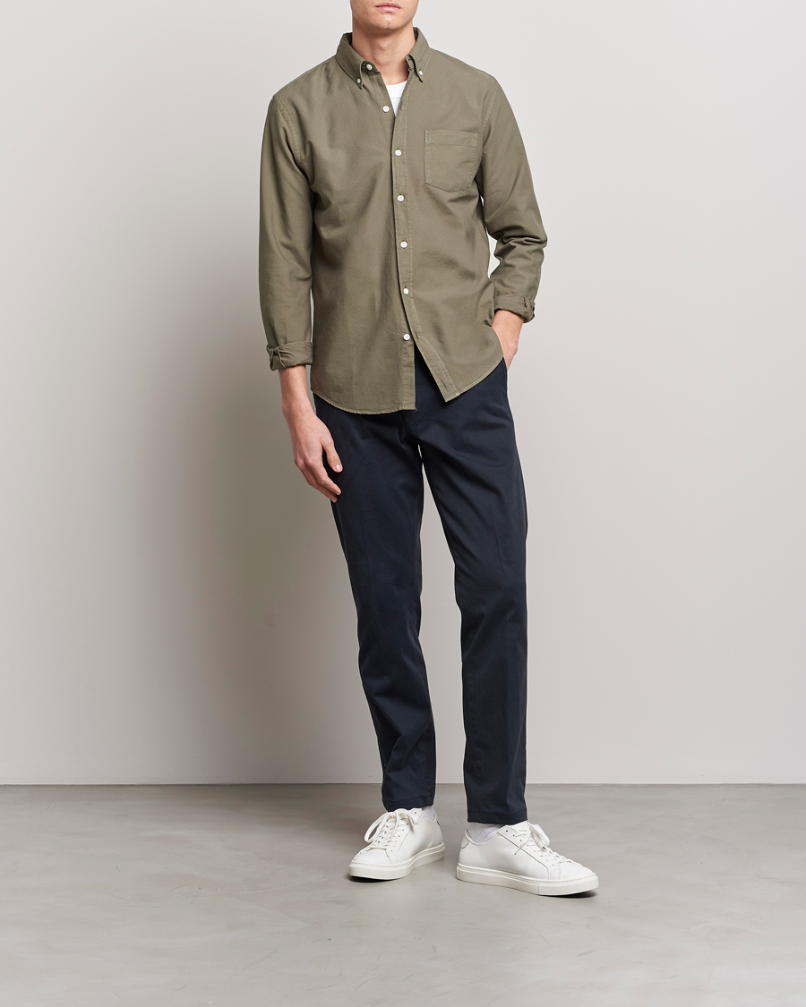 Herre | Skjorter | Colorful Standard | Classic Organic Oxford Button Down Shirt Dusty Olive