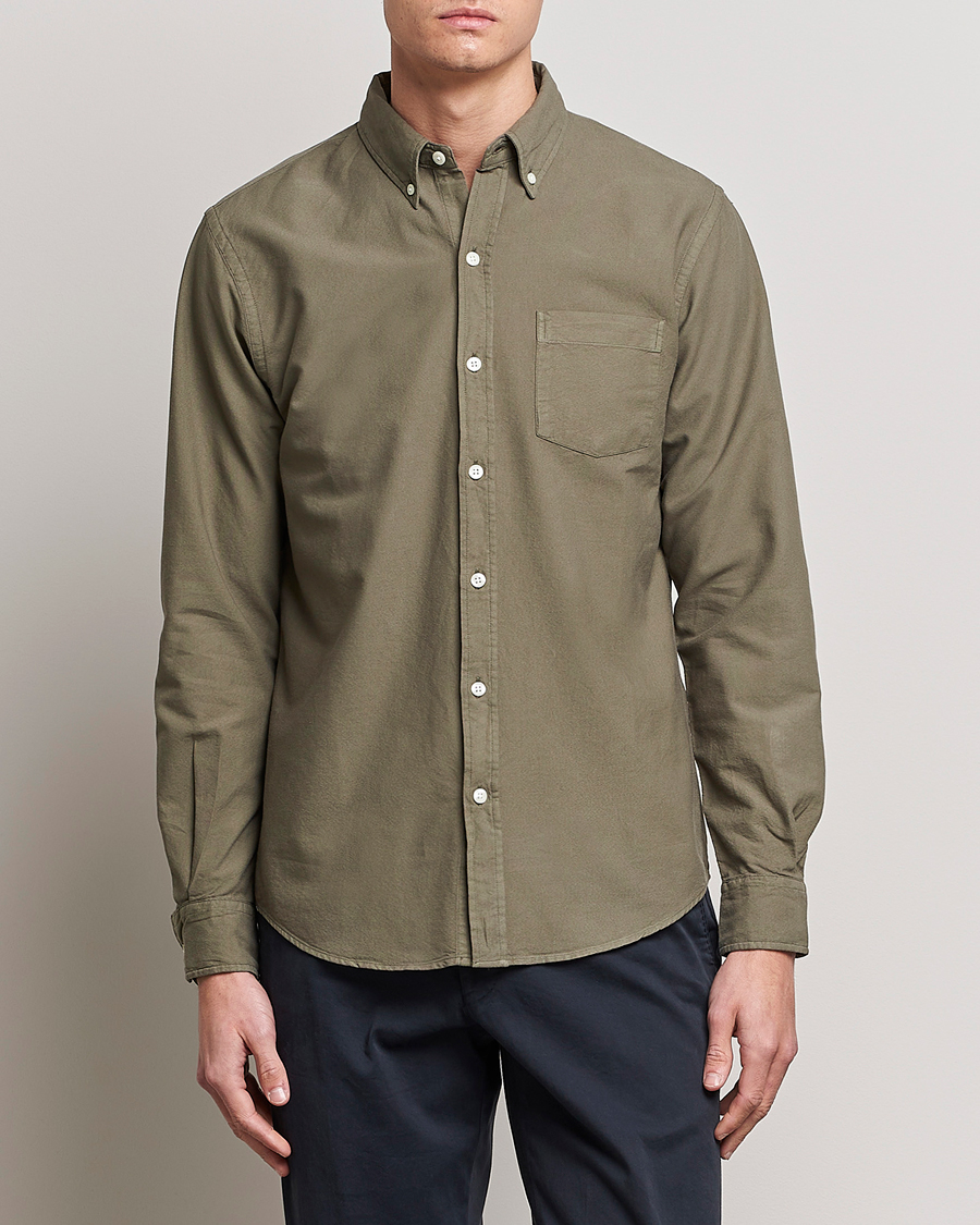 Herre |  | Colorful Standard | Classic Organic Oxford Button Down Shirt Dusty Olive