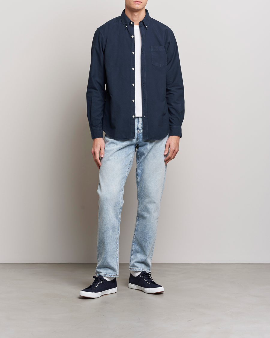 Herre | Skjorter | Colorful Standard | Classic Organic Oxford Button Down Shirt Navy Blue