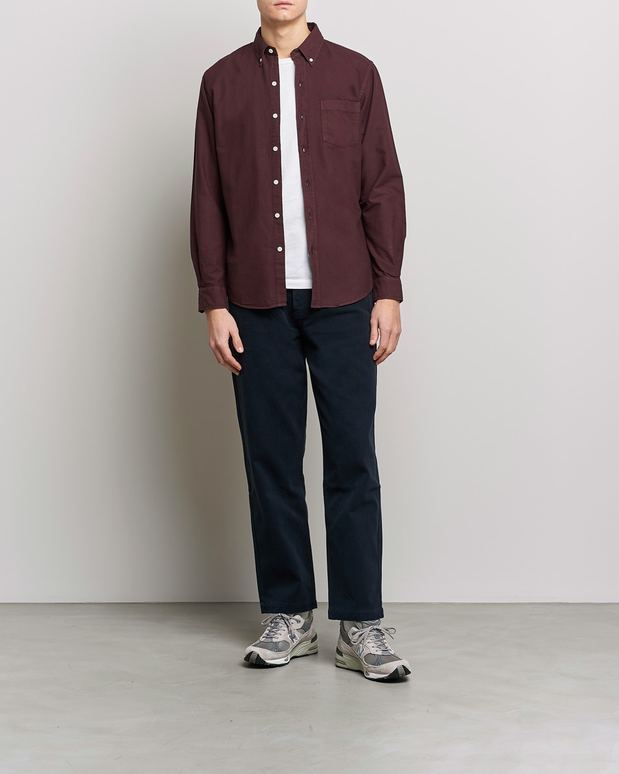 Herre |  | Colorful Standard | Classic Organic Oxford Button Down Shirt Oxblood Red