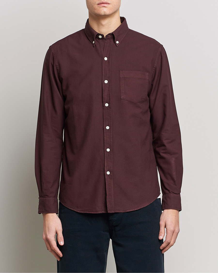 Herre |  | Colorful Standard | Classic Organic Oxford Button Down Shirt Oxblood Red