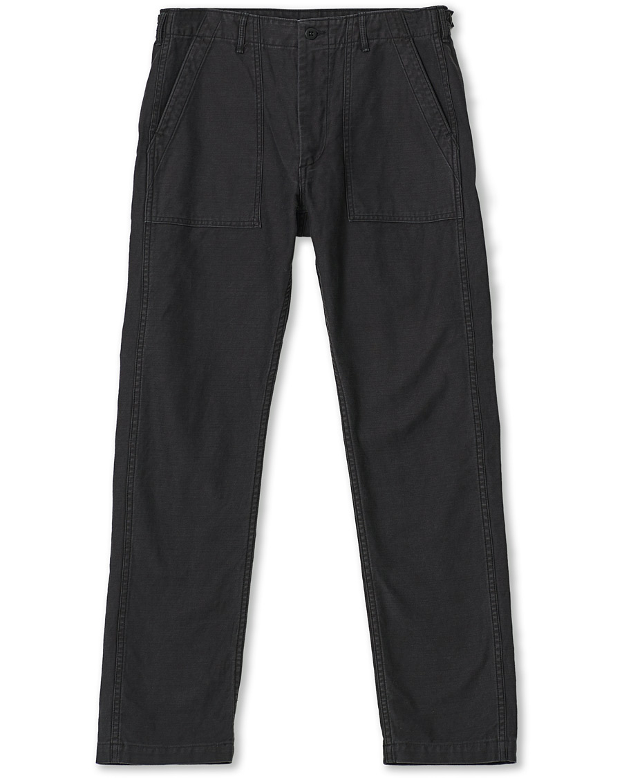 Herre | Japanese Department | orSlow | Slim Fit Original Sateen Fatigue Pants Black
