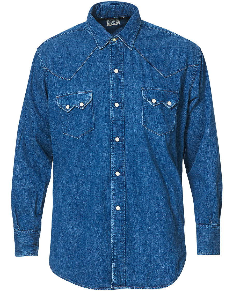 Herre | Skjorter | orSlow | Denim Western Shirt Washed Indigo