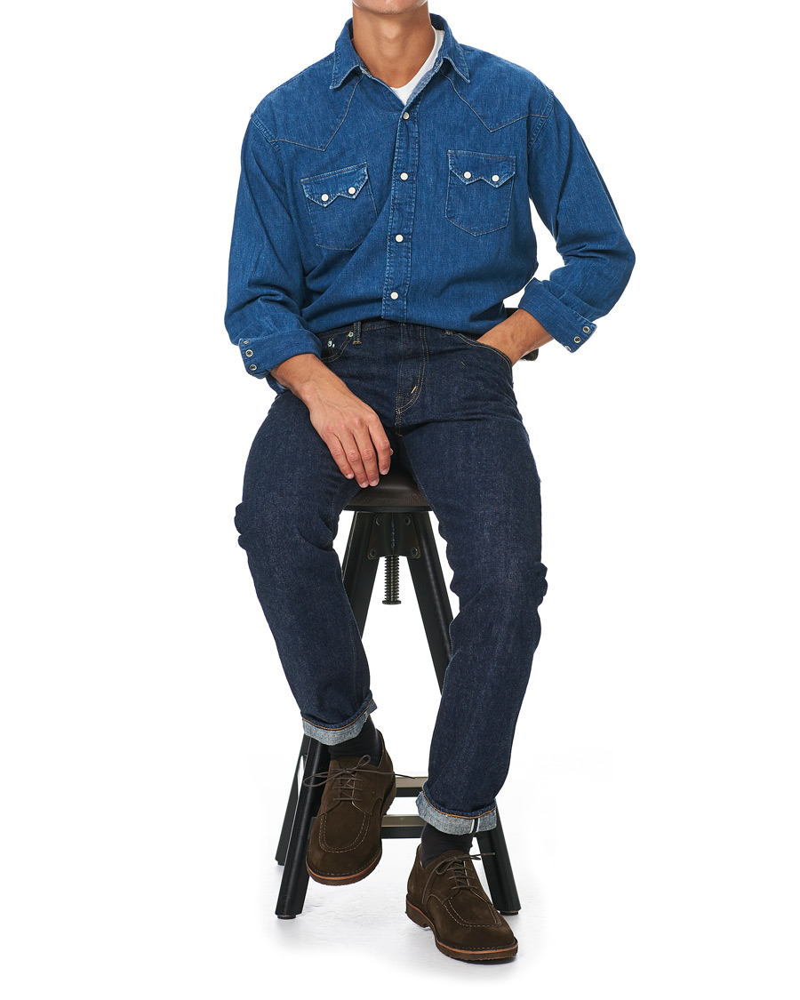 Herre | Skjorter | orSlow | Denim Western Shirt Washed Indigo