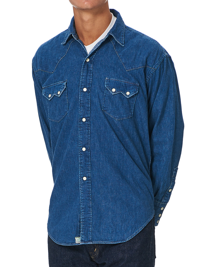Herre | Skjorter | orSlow | Denim Western Shirt Washed Indigo