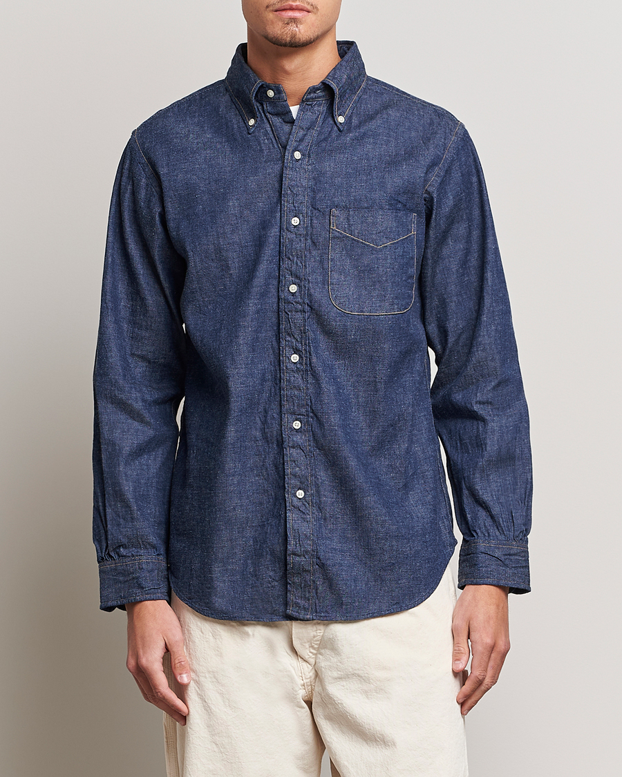 Herre | Avdelinger | orSlow | Denim Button Down Shirt One Wash