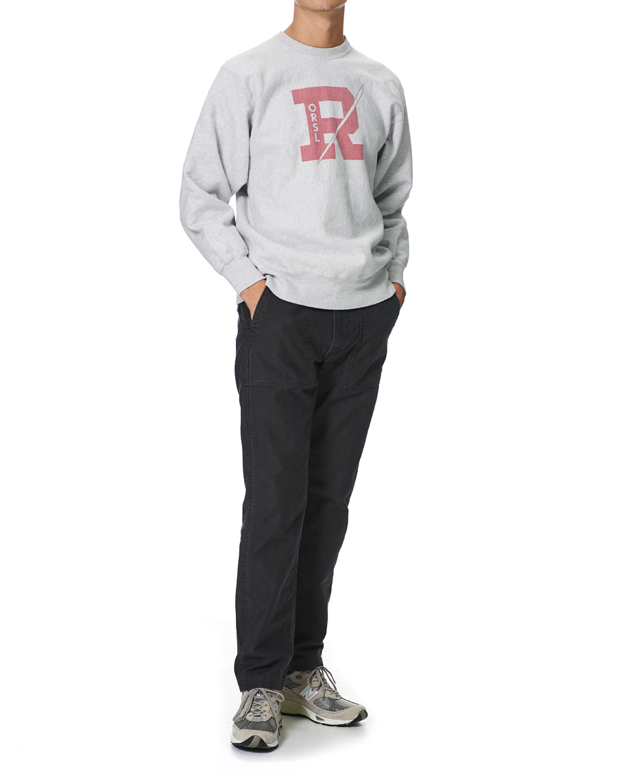 Herre | Gensere | orSlow | R Reverse Heavy Weight Sweatshirt Heather Grey