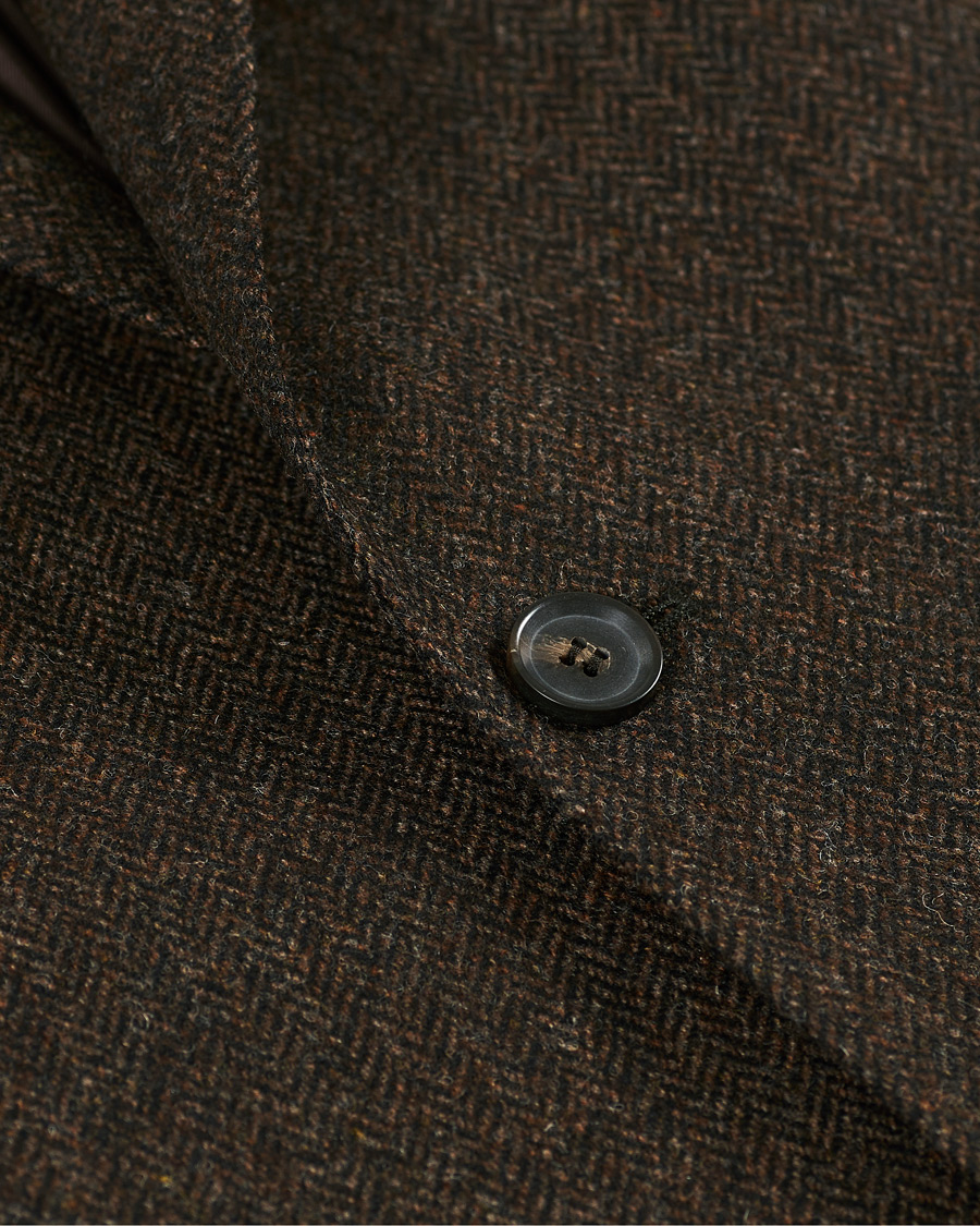 Herre | Dressjakker | Oscar Jacobson | Fogerty Moon Herringbone Tweed Blazer Brown