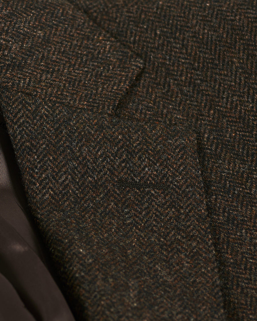 Herre | Dressjakker | Oscar Jacobson | Fogerty Moon Herringbone Tweed Blazer Brown