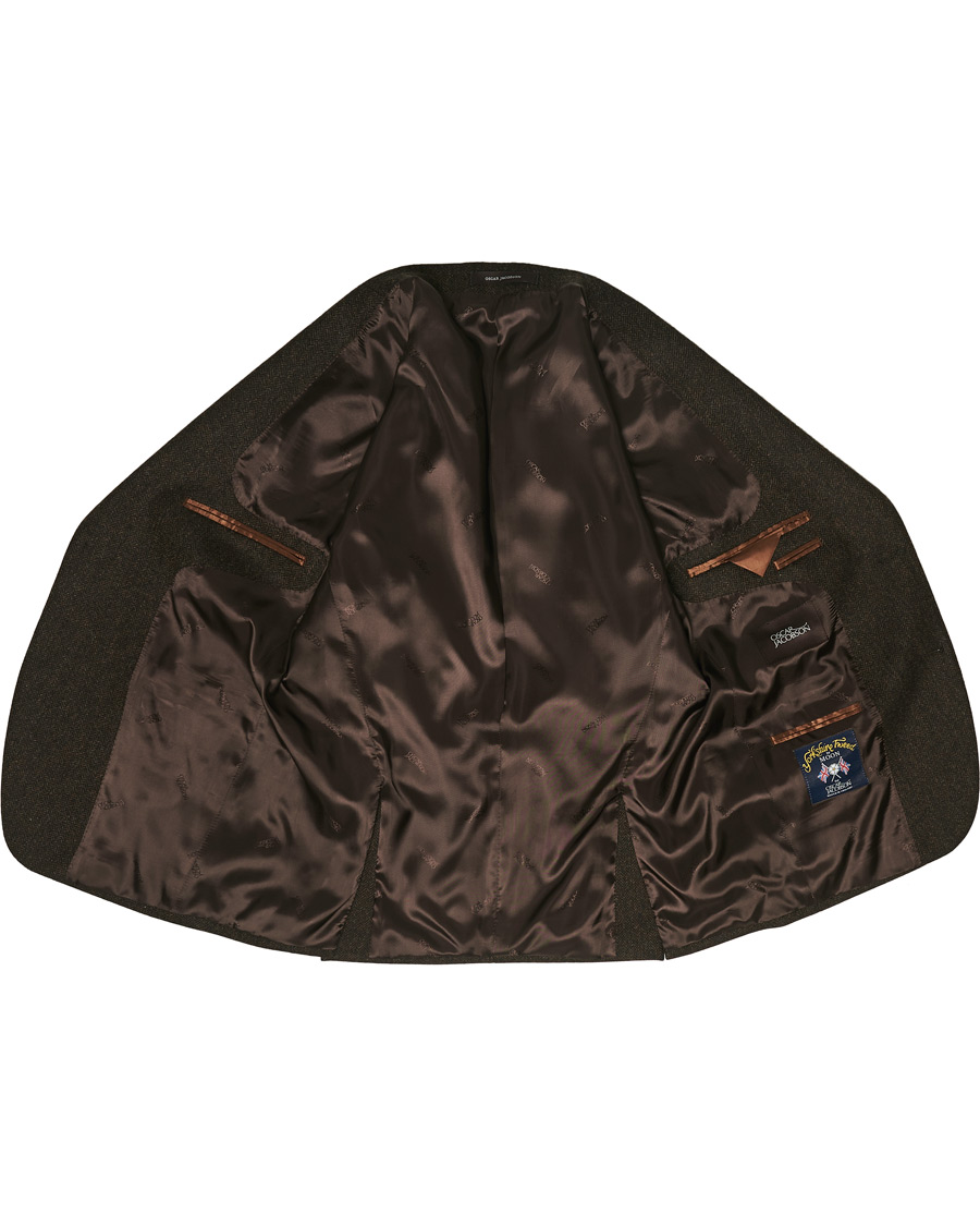 Herre | Dressjakker | Oscar Jacobson | Fogerty Moon Herringbone Tweed Blazer Brown
