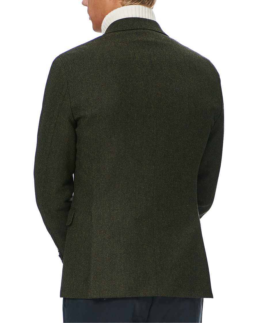 Herre | Dressjakker | Oscar Jacobson | Fogerty Moon Herringbone Tweed Blazer Green