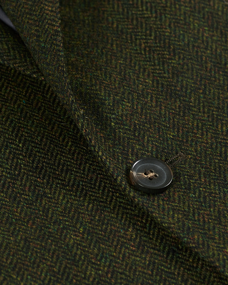 Herre | Dressjakker | Oscar Jacobson | Fogerty Moon Herringbone Tweed Blazer Green