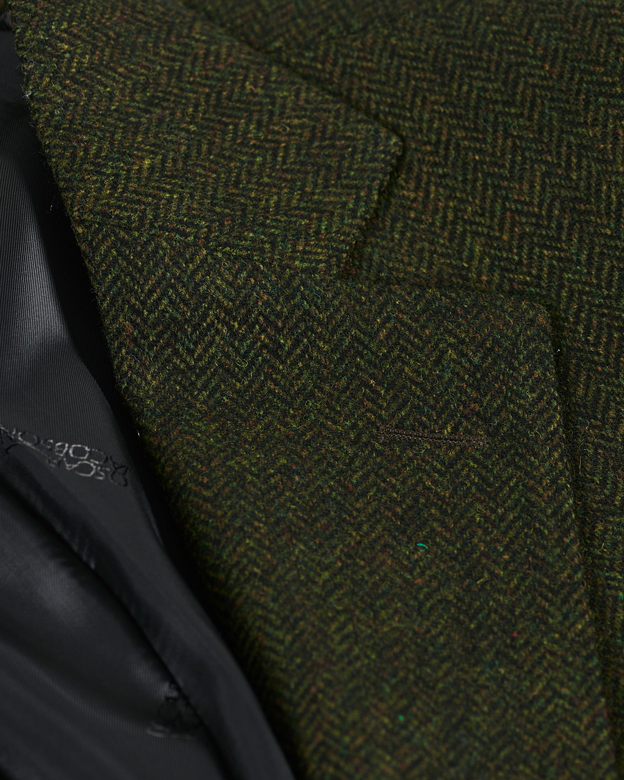 Herre | Dressjakker | Oscar Jacobson | Fogerty Moon Herringbone Tweed Blazer Green