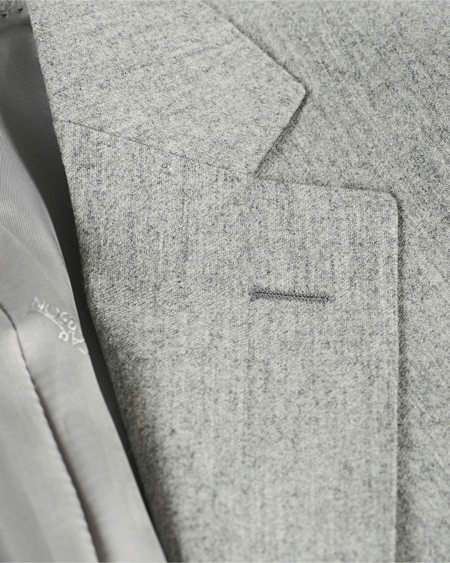 Herre | Dressjakker | Oscar Jacobson | Ego Wool Flannel Blazer Light Grey