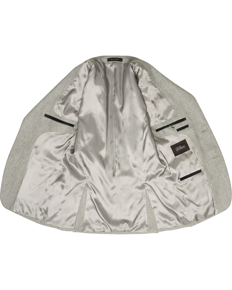 Herre | Dressjakker | Oscar Jacobson | Ego Wool Flannel Blazer Light Grey