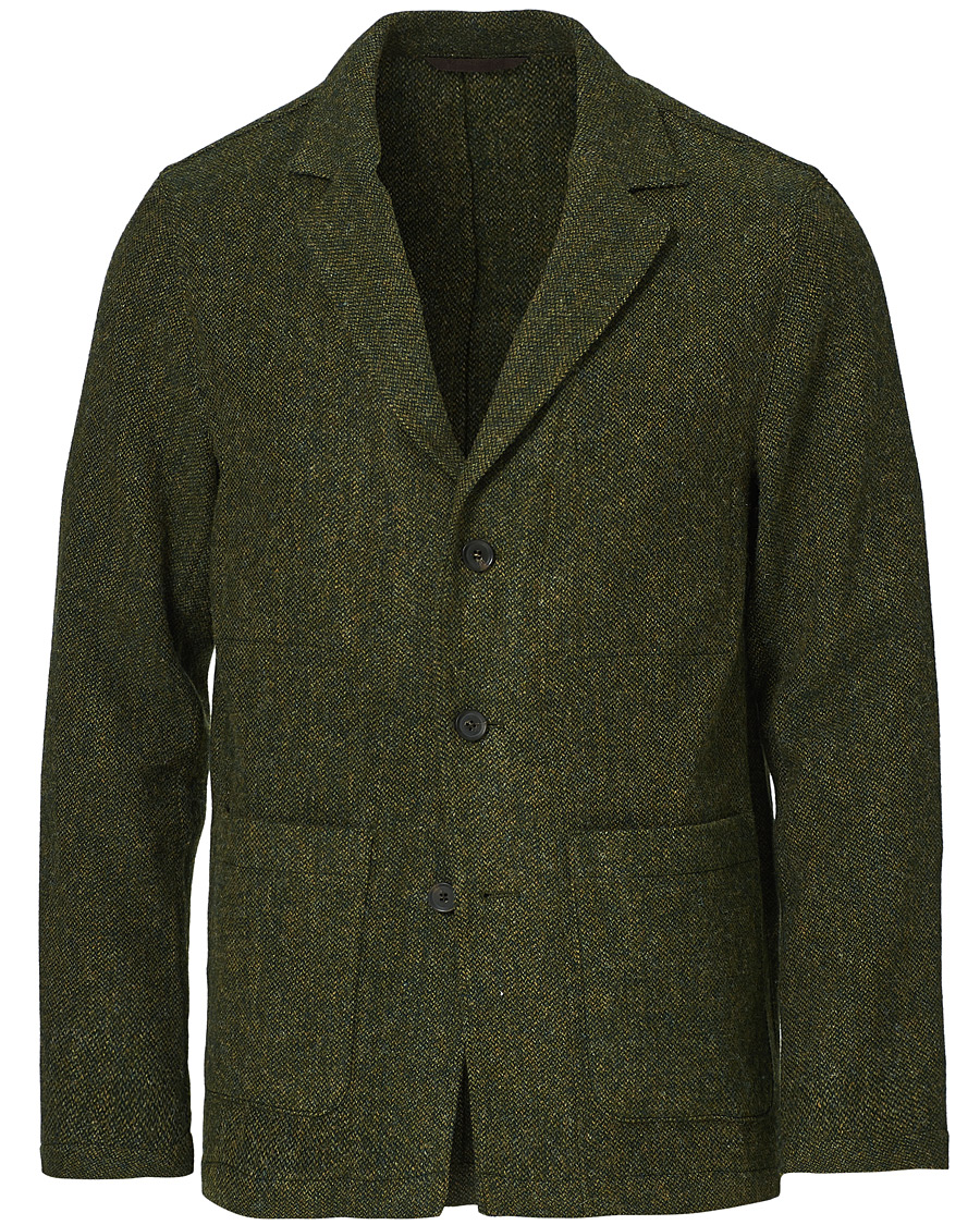 Herre | Jakker | Oscar Jacobson | Hector Moon Wool/Cotton Shirt Jacket Green