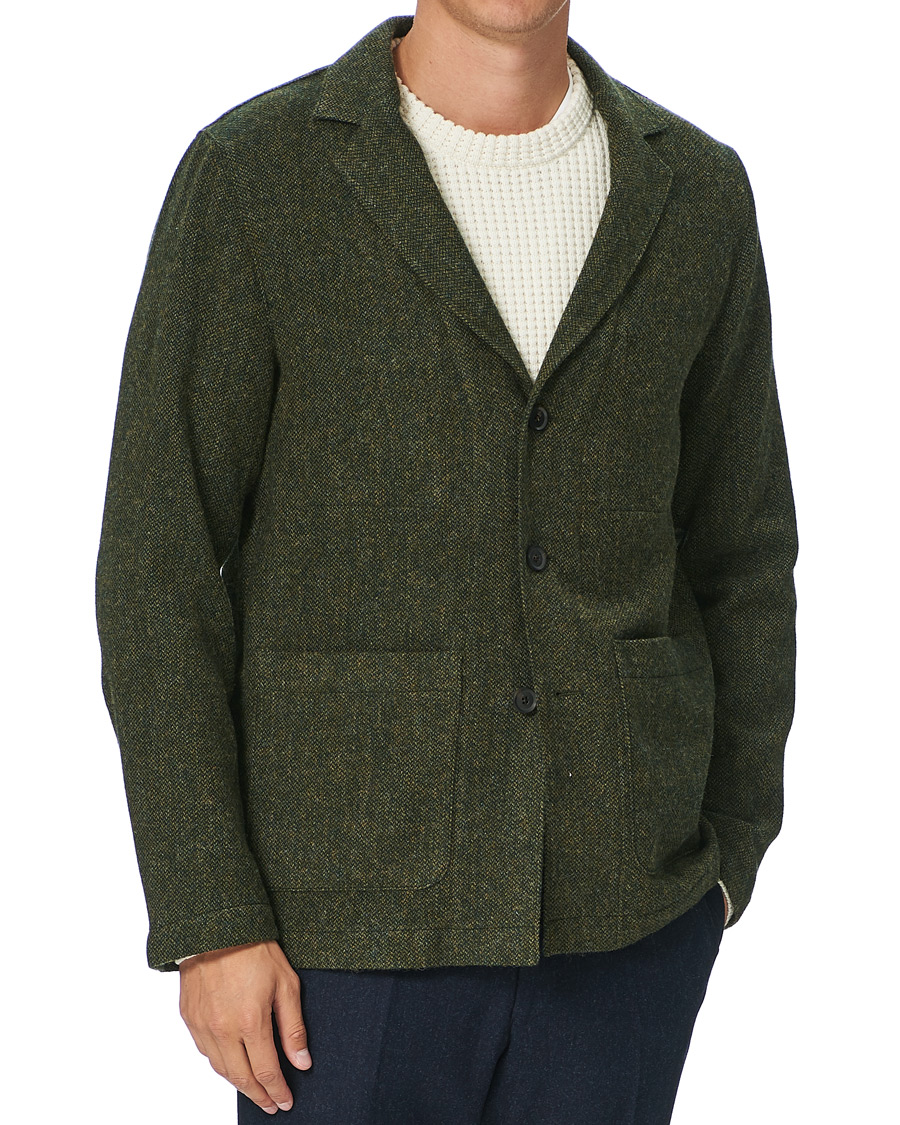 Herre | Jakker | Oscar Jacobson | Hector Moon Wool/Cotton Shirt Jacket Green