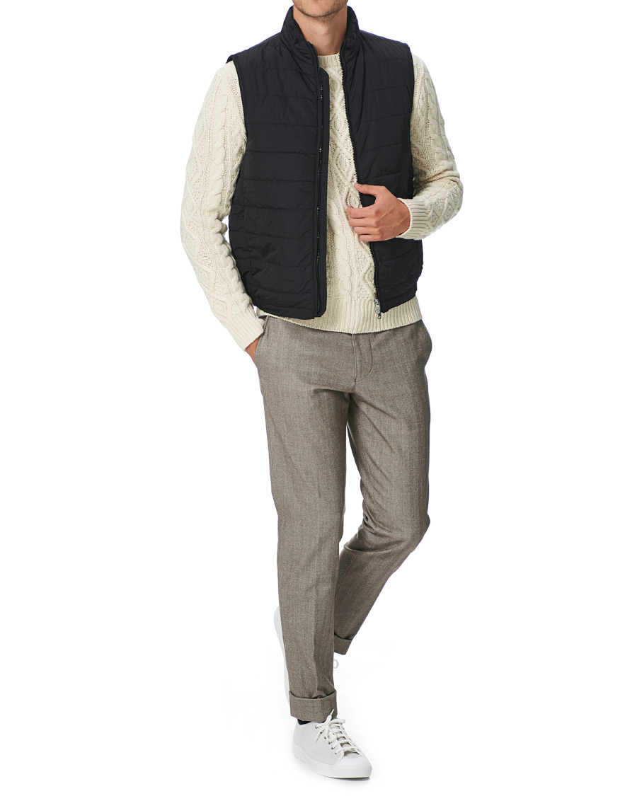 Herre | Bukser | Oscar Jacobson | Nolan Drawstring Herringbone Trousers Light Brown
