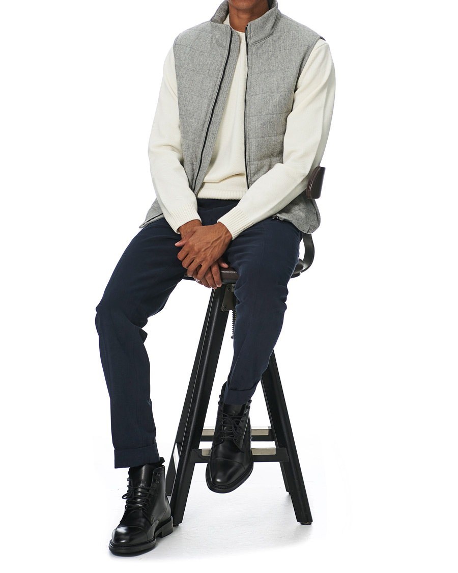 Herre | Bukser | Oscar Jacobson | Denz Turn Up Chinos Navy