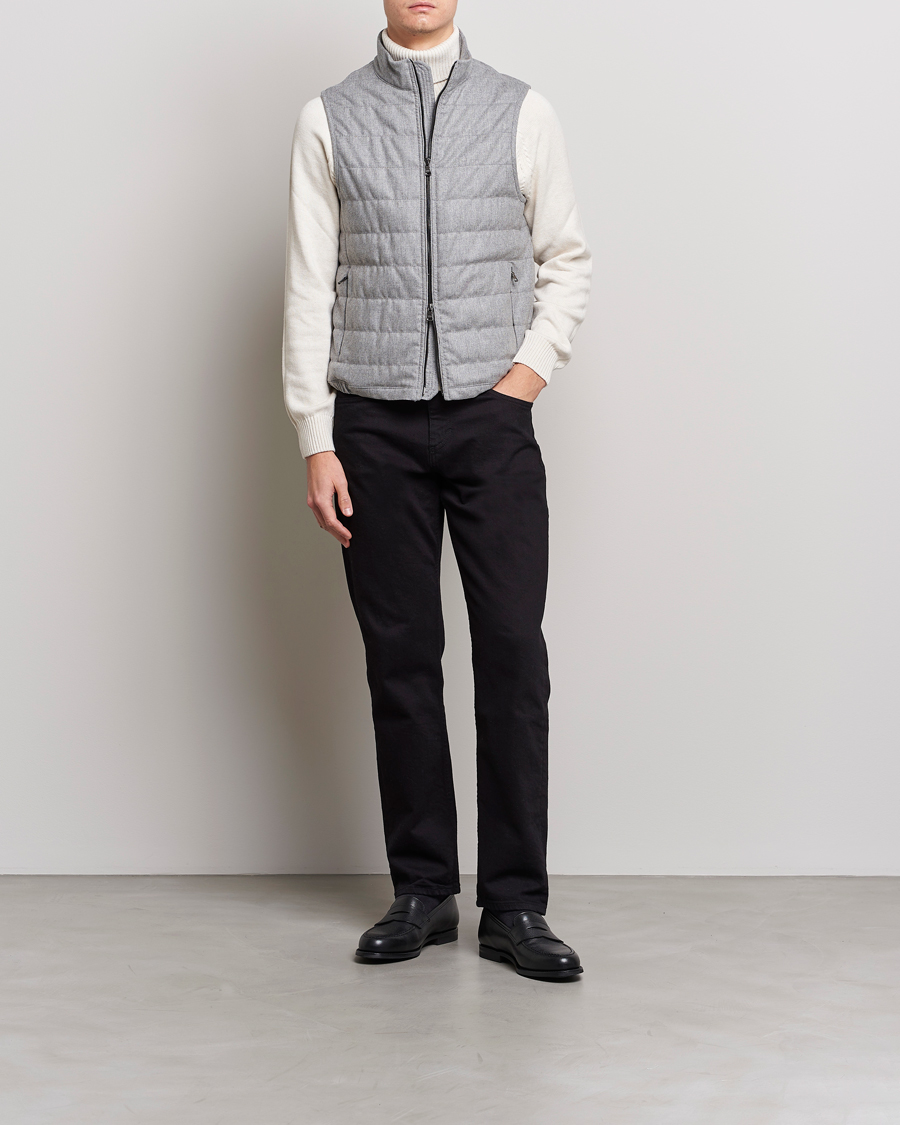 Herre | Jakker | Oscar Jacobson | Liner EVO Flannel Waistcoat Light Grey