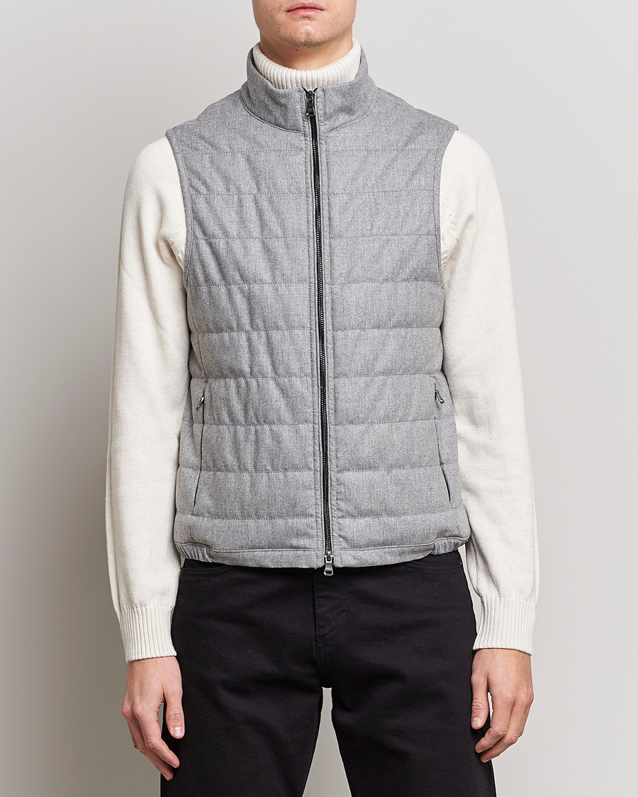 Herre | Jakker | Oscar Jacobson | Liner EVO Flannel Waistcoat Light Grey