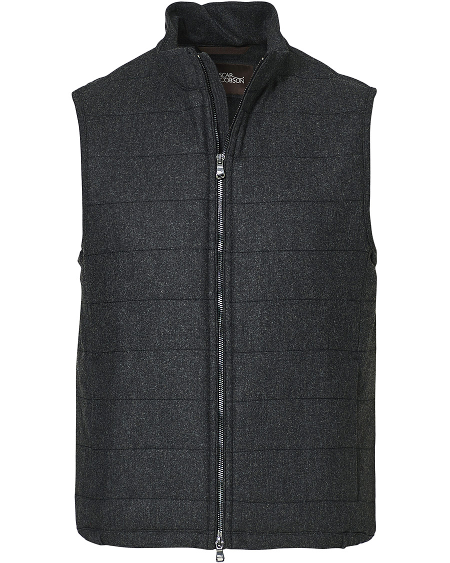 Herre | Jakker | Oscar Jacobson | Liner EVO Flannel Waistcoat Charcoal