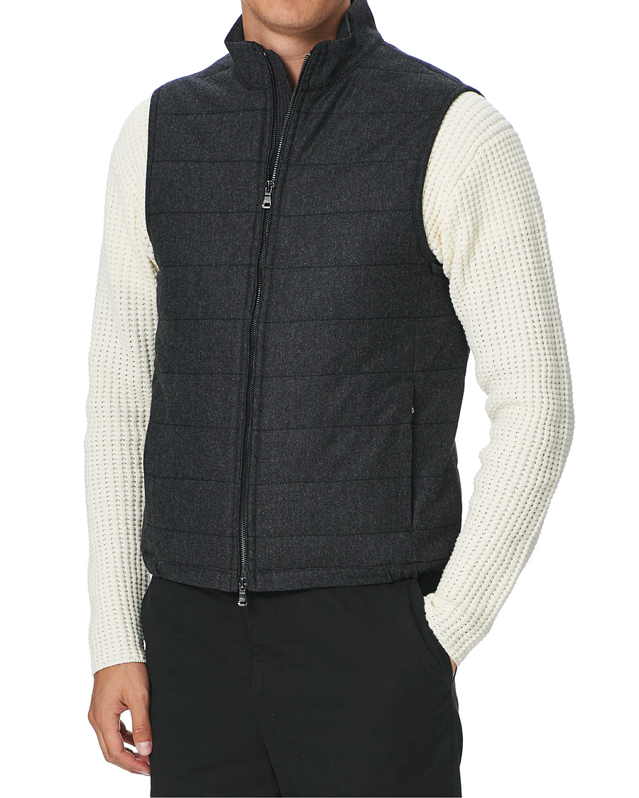 Herre | Jakker | Oscar Jacobson | Liner EVO Flannel Waistcoat Charcoal