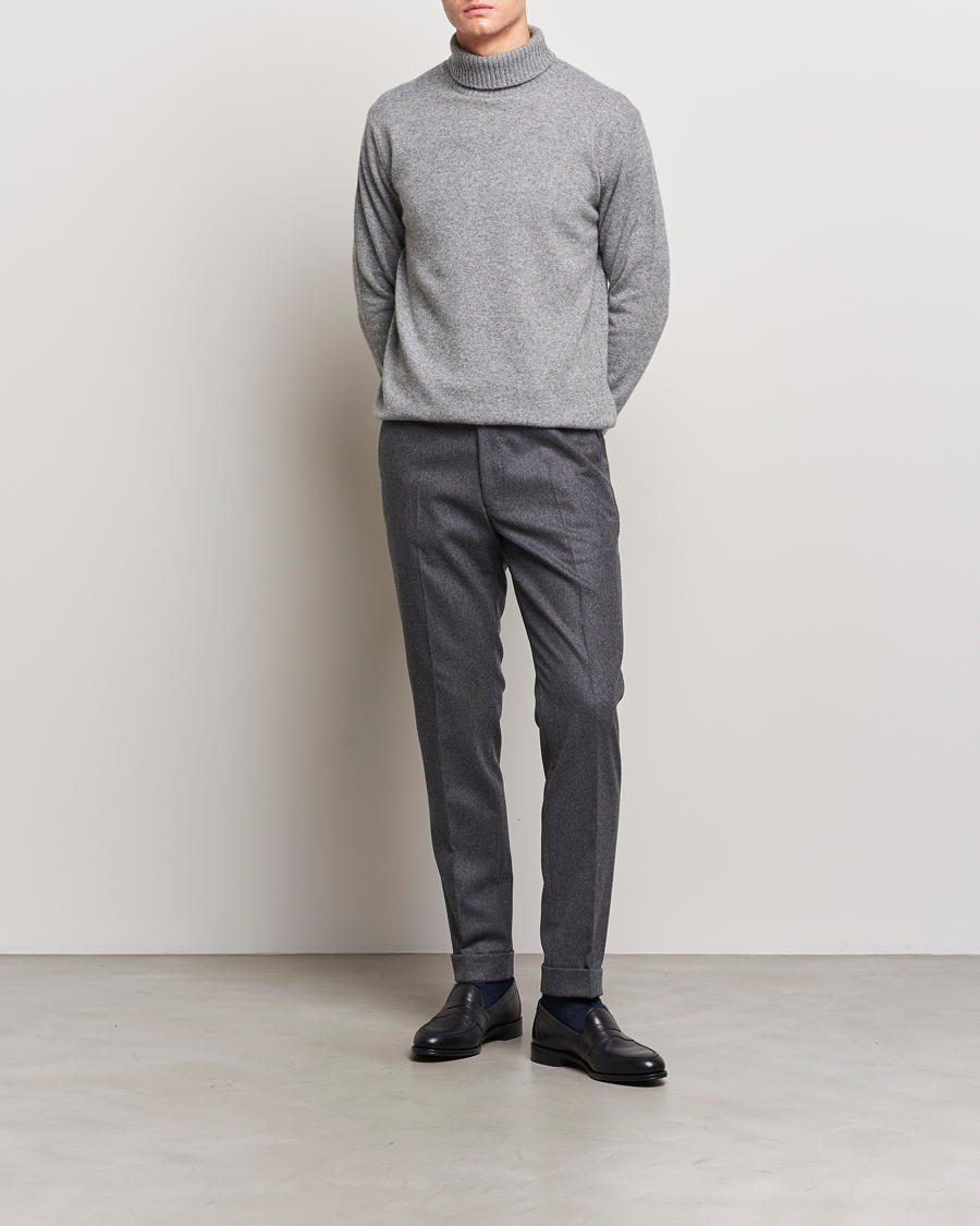 Herre | Gensere | Oscar Jacobson | Salim Wool/Cashmere Rollneck Light Grey