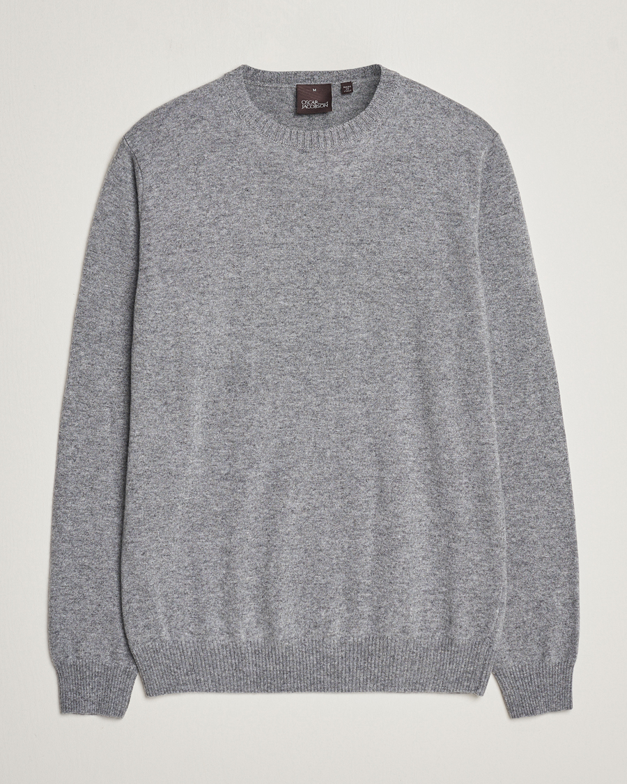 Herre | Gensere | Oscar Jacobson | Valter Wool/Cashmere Round Neck Light Grey
