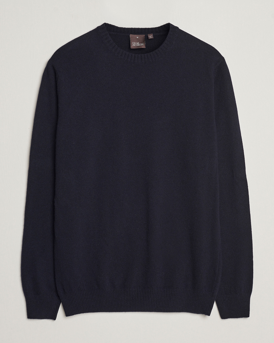 Herre | Gensere | Oscar Jacobson | Valter Wool/Cashmere Round Neck Navy