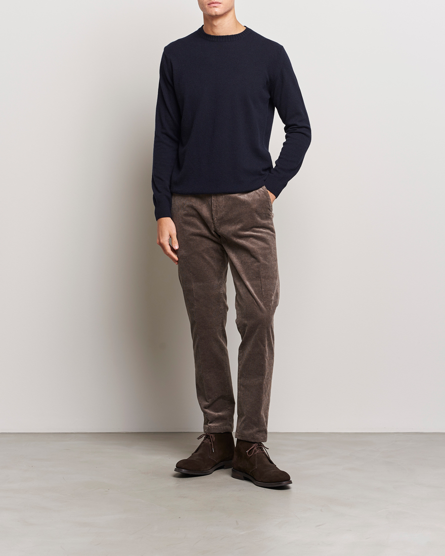 Herre | Gensere | Oscar Jacobson | Valter Wool/Cashmere Round Neck Navy