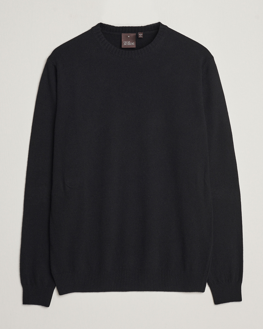 Herre | Gensere | Oscar Jacobson | Valter Wool/Cashmere Round Neck Black