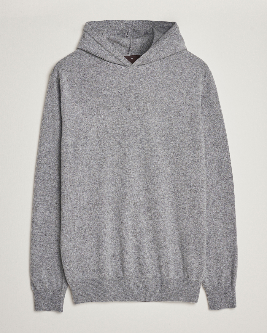 Herre | Gensere | Oscar Jacobson | Pascal Wool/Cashmere Hoodie Light Grey