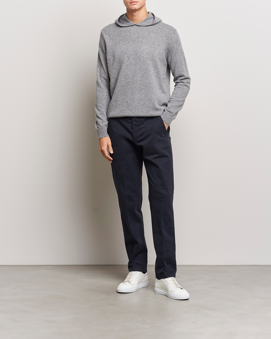 Herre | Gensere | Oscar Jacobson | Pascal Wool/Cashmere Hoodie Light Grey