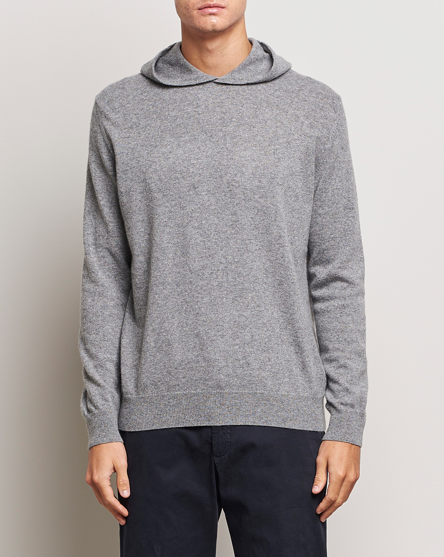 Herre | Gensere | Oscar Jacobson | Pascal Wool/Cashmere Hoodie Light Grey