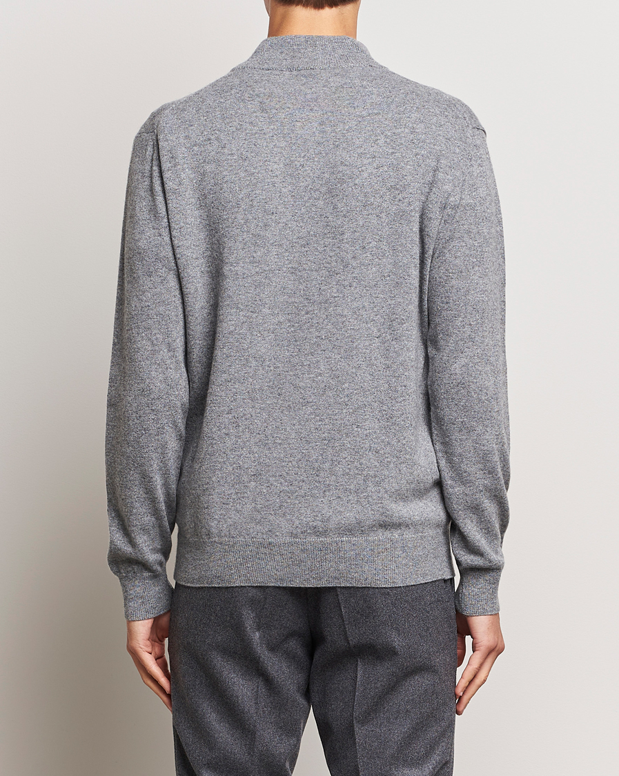 Herre | Gensere | Oscar Jacobson | Patton Wool/Cashmere Half Zip Light Grey