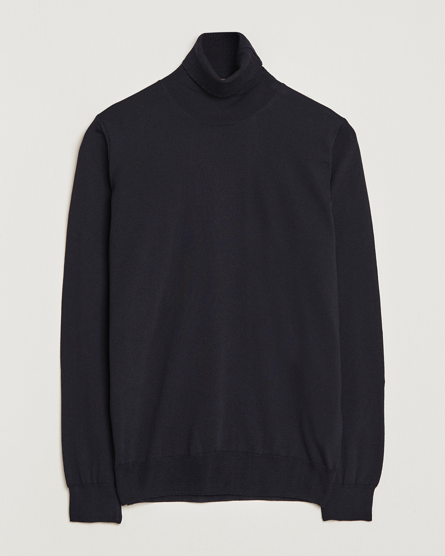 Herre | Gensere | Oscar Jacobson | Cole Extra Fine Merino Rollneck Navy