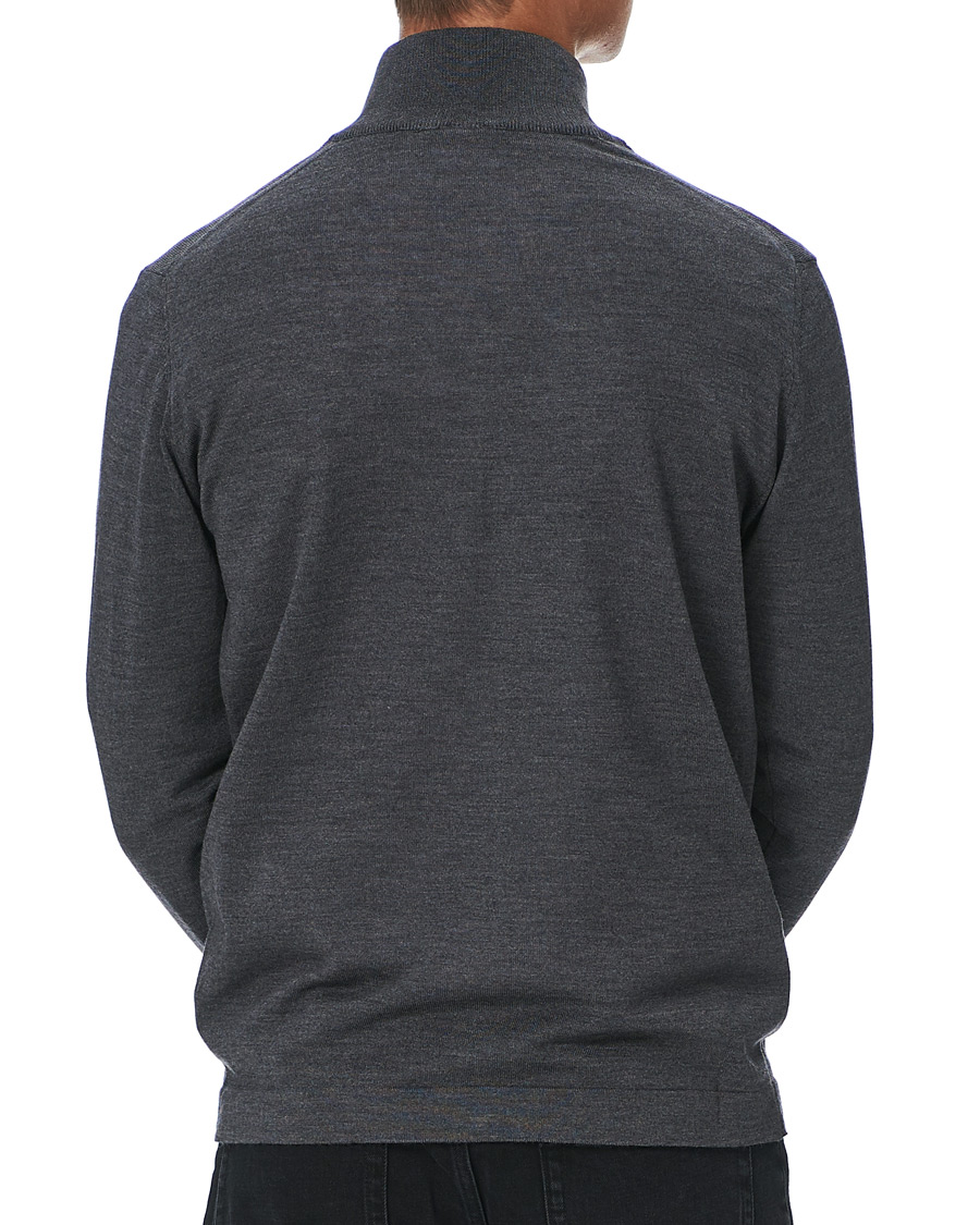 Herre | Gensere | Oscar Jacobson | Ariel Extra Fine Merino Full Zip Grey