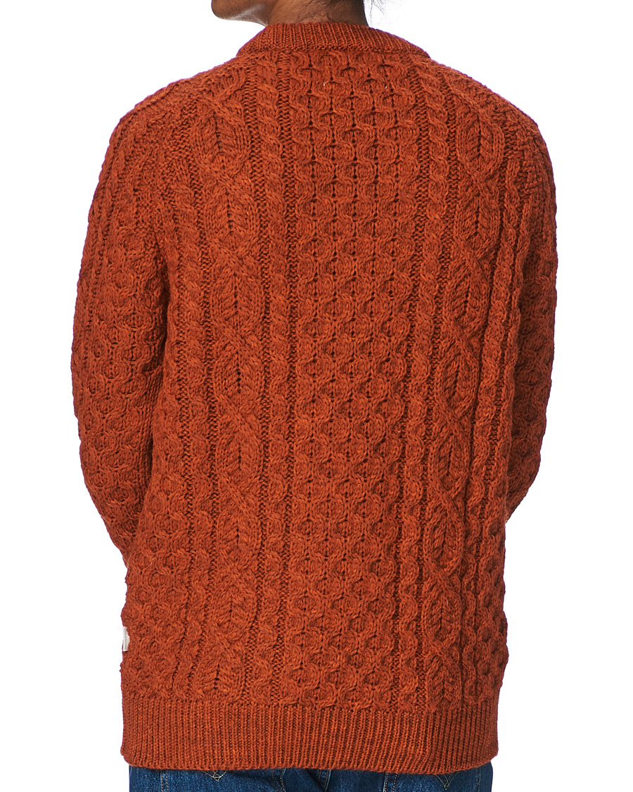 Herre | Gensere | Peregrine | Hudson Wool Aran Knitted Jumper Orange