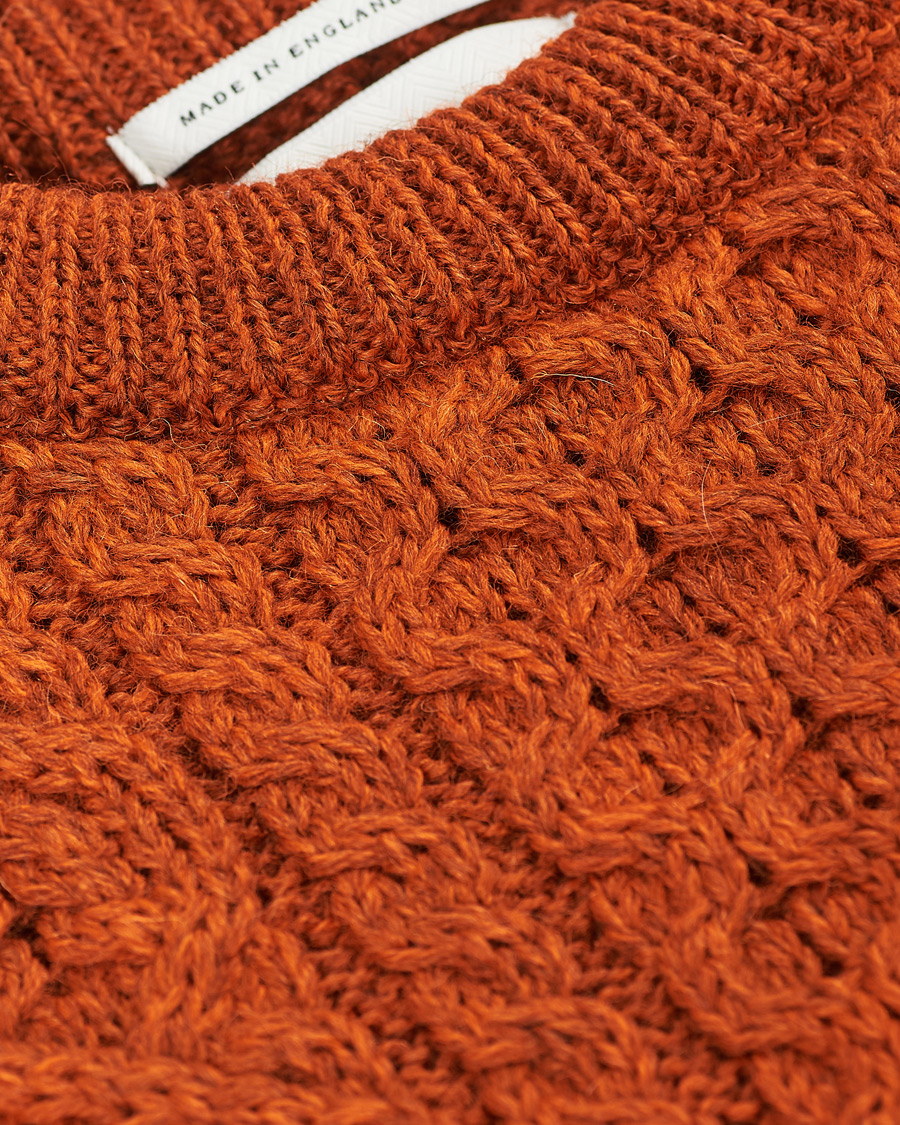 Herre | Gensere | Peregrine | Hudson Wool Aran Knitted Jumper Orange