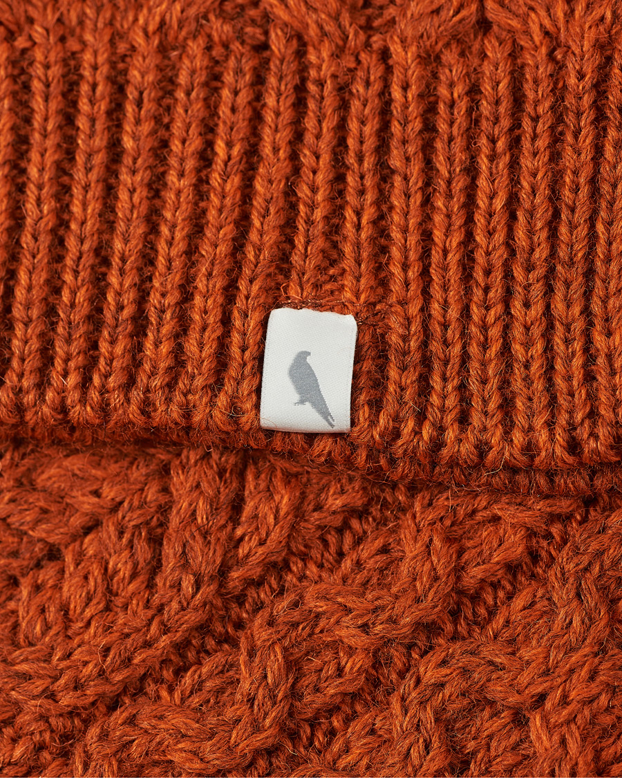 Herre | Gensere | Peregrine | Hudson Wool Aran Knitted Jumper Orange