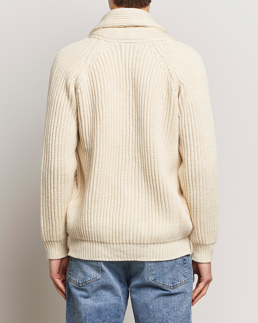 Herre | Gensere | Peregrine | Wilkinson Ribbed Wool Cardigan Ecru