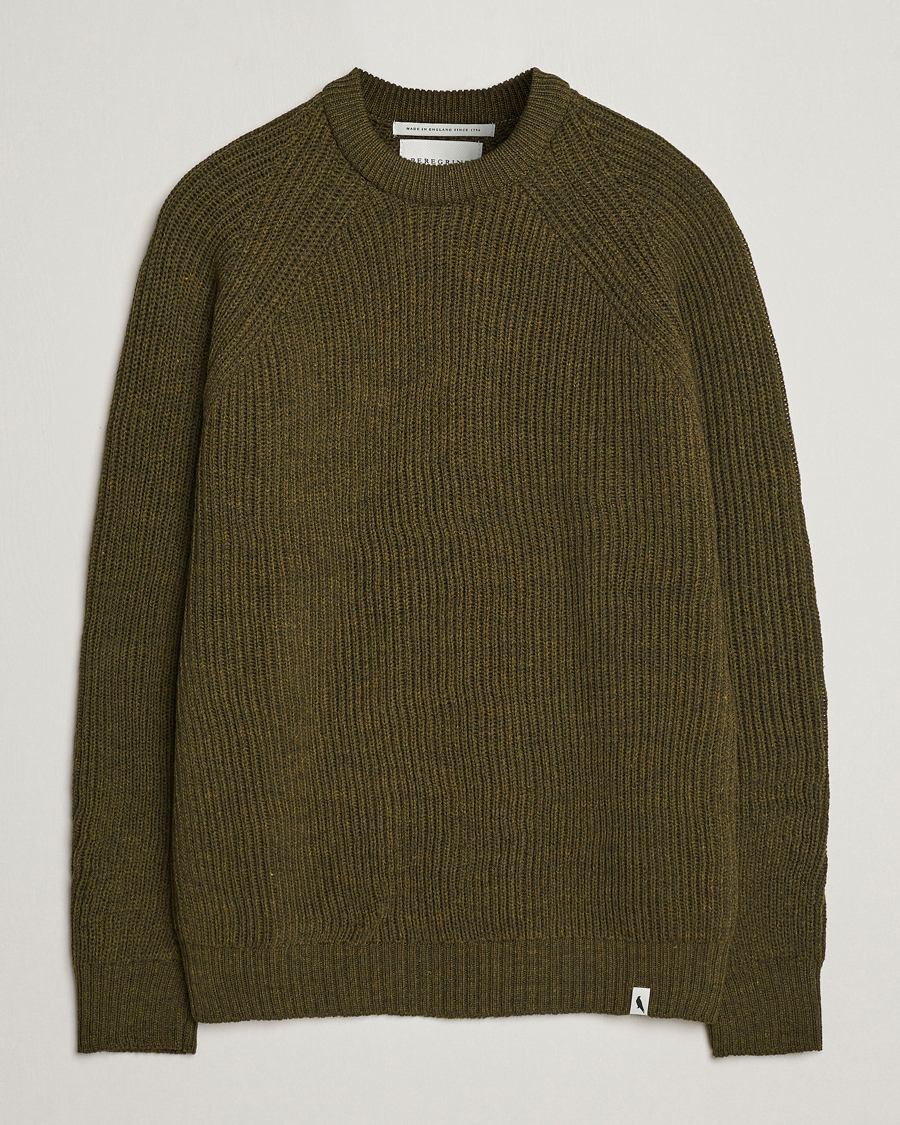 Herre | Gensere | Peregrine | Ford Knitted Wool Jumper Olive
