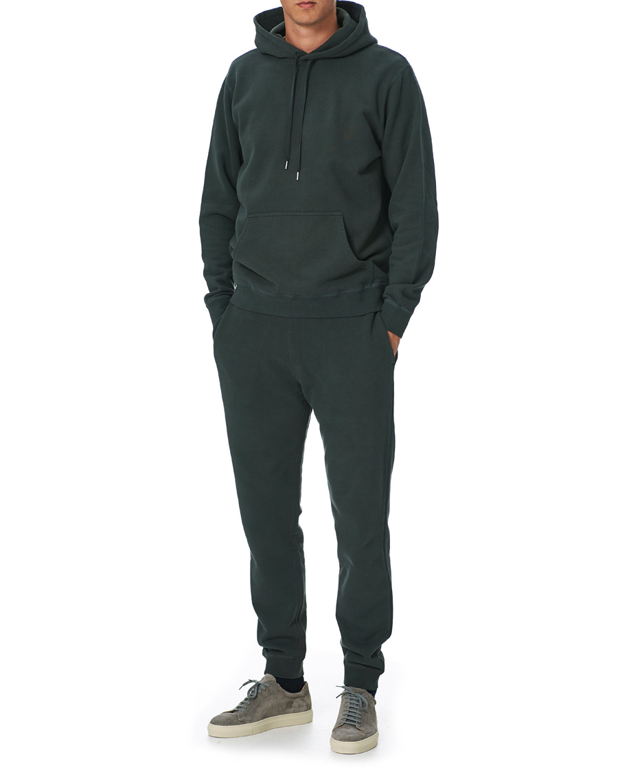 Herre | Gensere | Sunspel | Loopback Hoodie Forest Green
